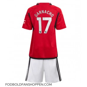 Manchester United Alejandro Garnacho #17 Hjemmebanetrøje Børn 2023-24 Kortærmet (+ Korte bukser)